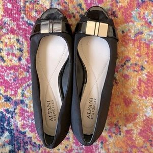 Alfani Step Flex - Black wedge peep toe shoes